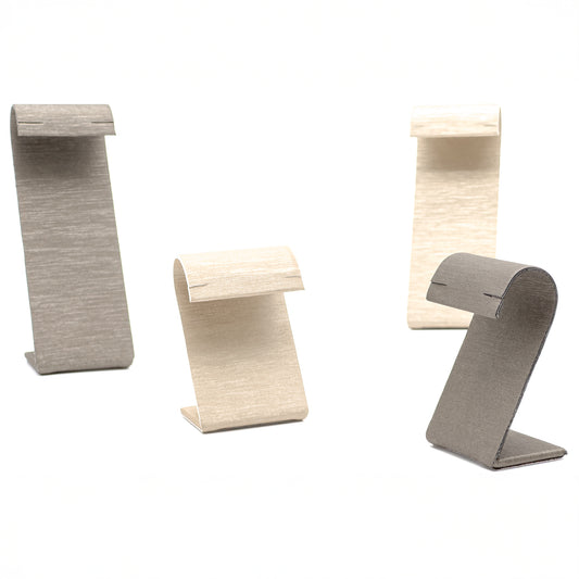 Impressions | Earring / Pendant Display Scroll - Premium Soft-Touch Imitation Silk, Champagne & Platinum