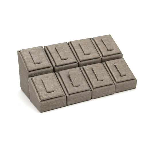 Impressions | Ring Column Display - Premium Soft-Touch Imitation Silk, Champagne & Platinum