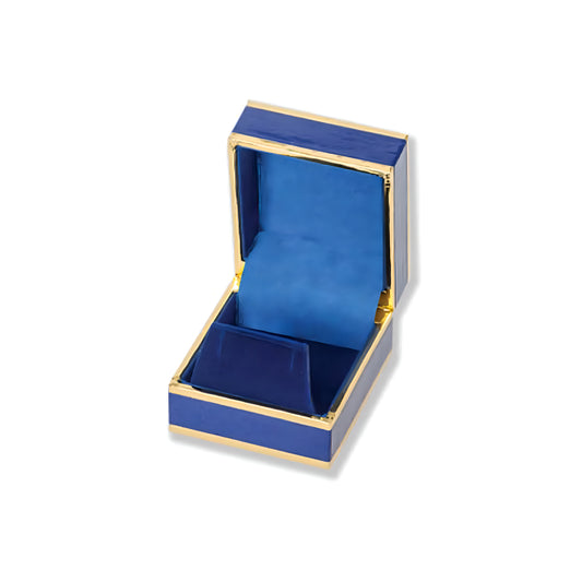Monza Earring Box, Blue / Gold (Pack of 12)