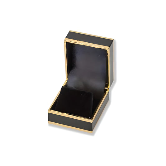 Monza Earring Box, Black / Gold (Pack of 12)