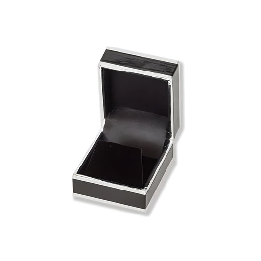 Monza Earring Box, Black / Silver (Pack of 12)