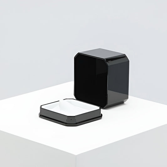 Capri Black Plastic Ring Box (Pack of 100)