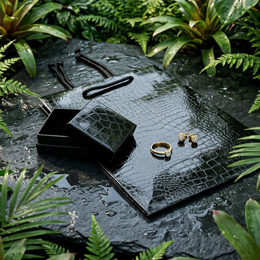 Amazon | Black Gloss Watch / Bangle Box with Imitation Crocodile Skin Finish (Pack of 10)