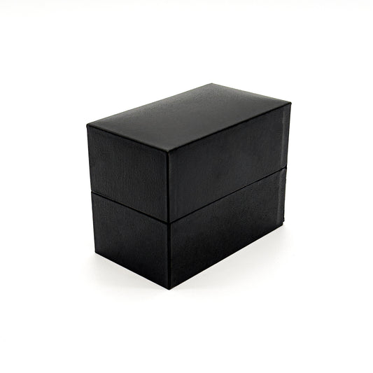 Marham Plus | Traditional Plain Black Leatherette Flip Top Bangle Case (Pack of 10)