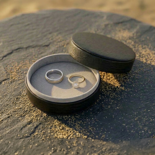 Dubai | Luxury Silk Cylindrical Double Ring Box for Wedding Bands (Pack of 10)