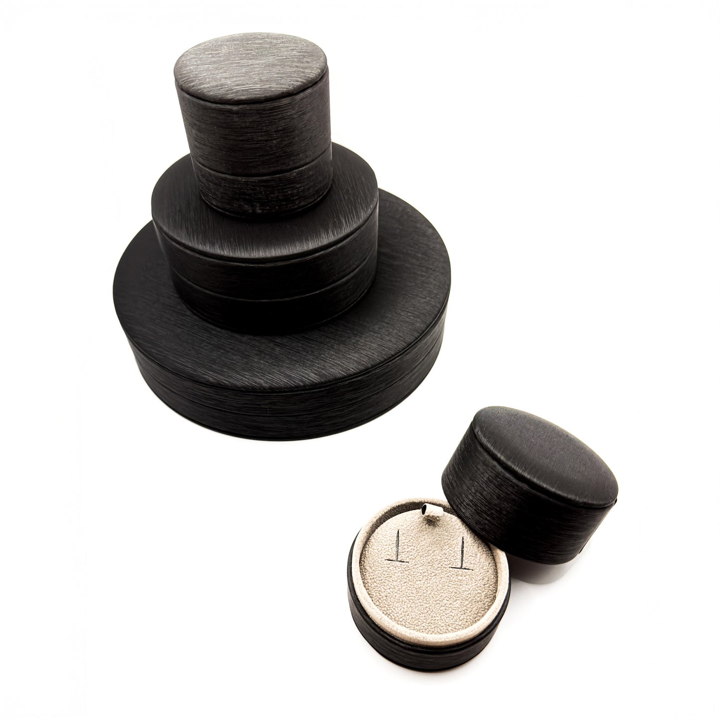 Dubai | Luxury Silk Cylindrical Ring Box (Pack of 10)