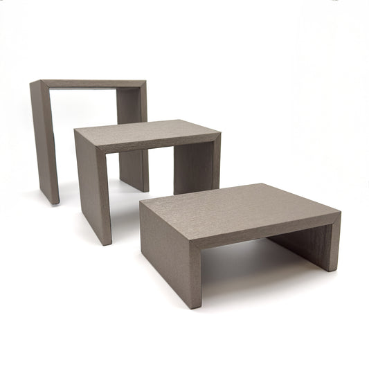 Impressions | Platform Display Riser - Premium Soft-Touch Imitation Silk, Champagne & Platinum