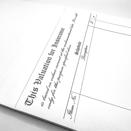 Valuation for Insurance Forms (100 Pages, A4)
