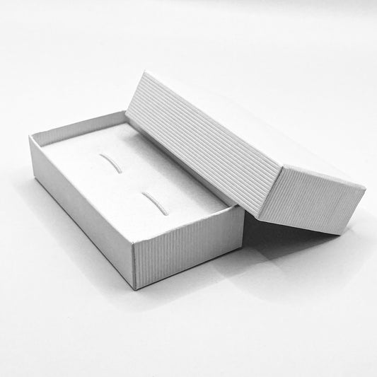 Legacy | White Ribbed Cufflink Box (Pack of 20)