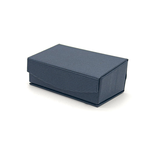 Flip Blue Ribbed Magnetic Cufflink Box (Pack of 20)