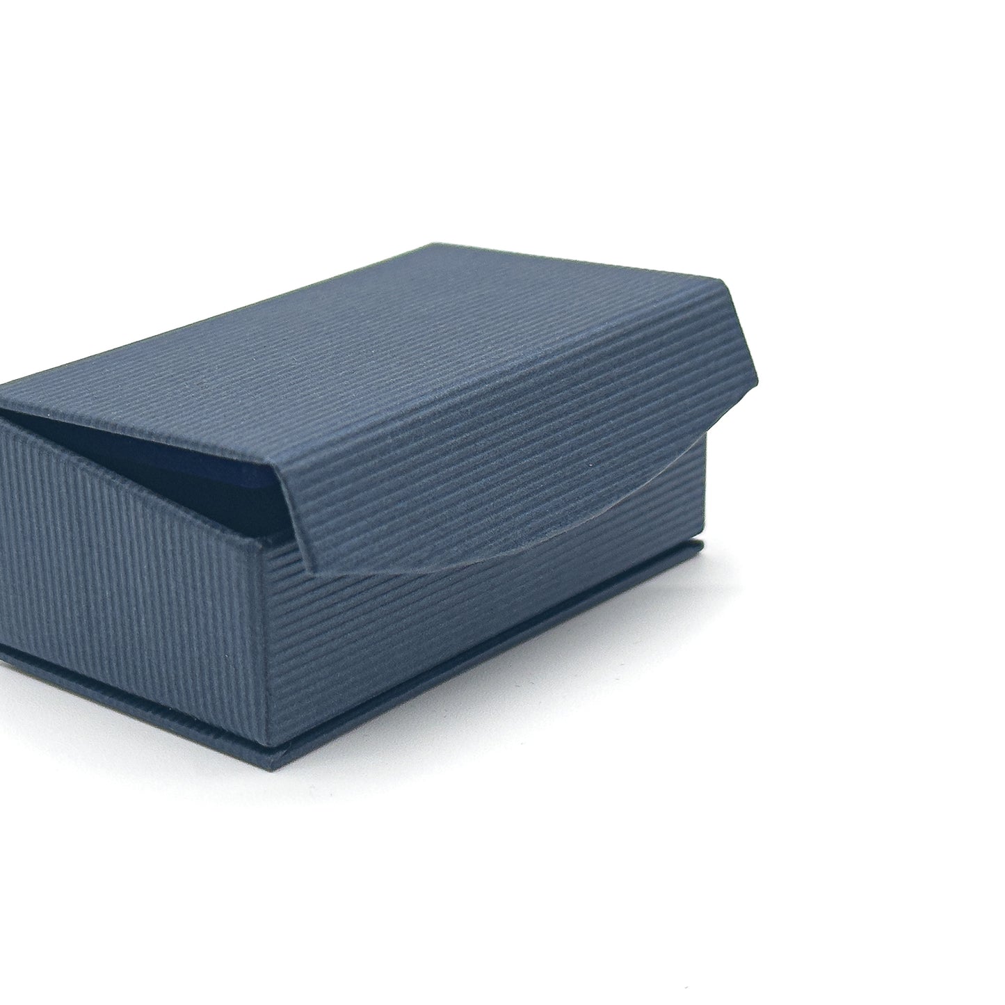 Flip Blue Ribbed Magnetic Cufflink Box (Pack of 20)