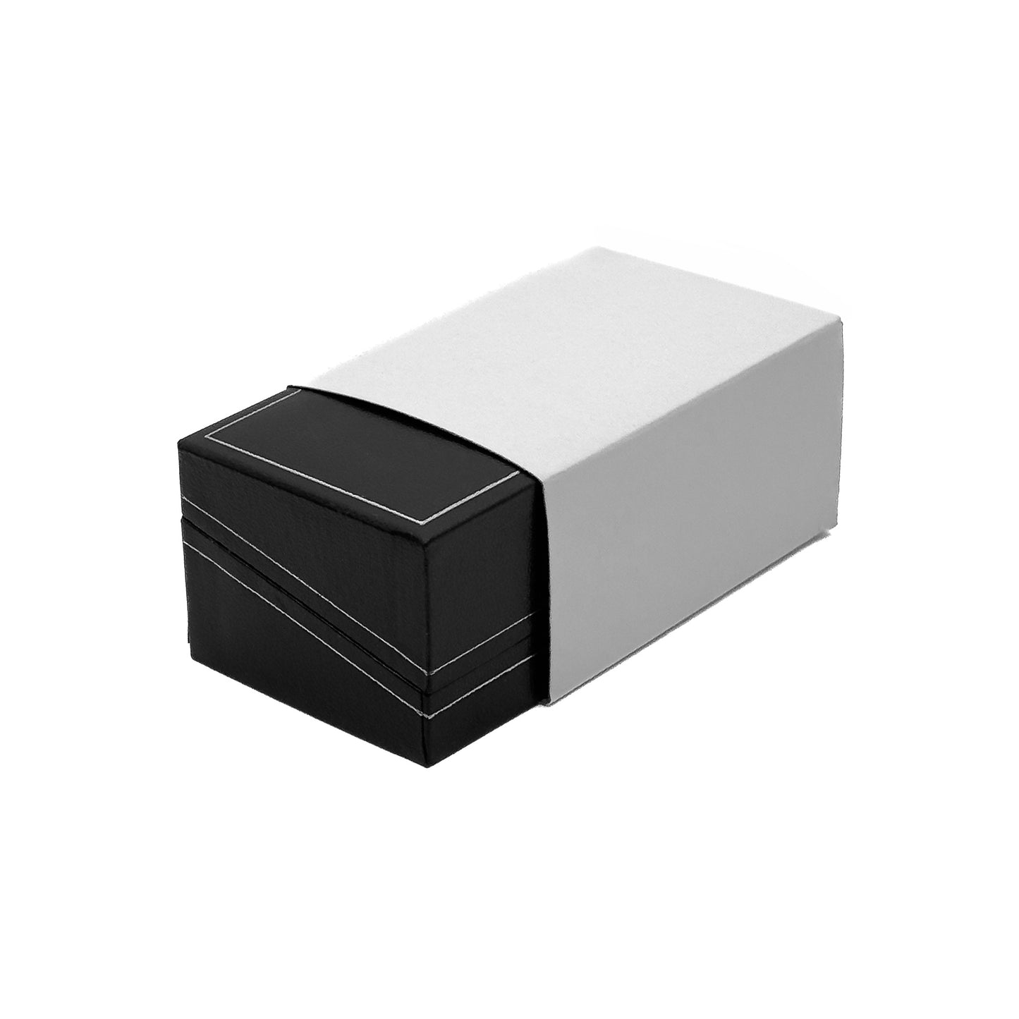 Milano Silver | Leatherette Double Ring Case for Wedding Bands | Classic Silver Profiling (Pack of 12)
