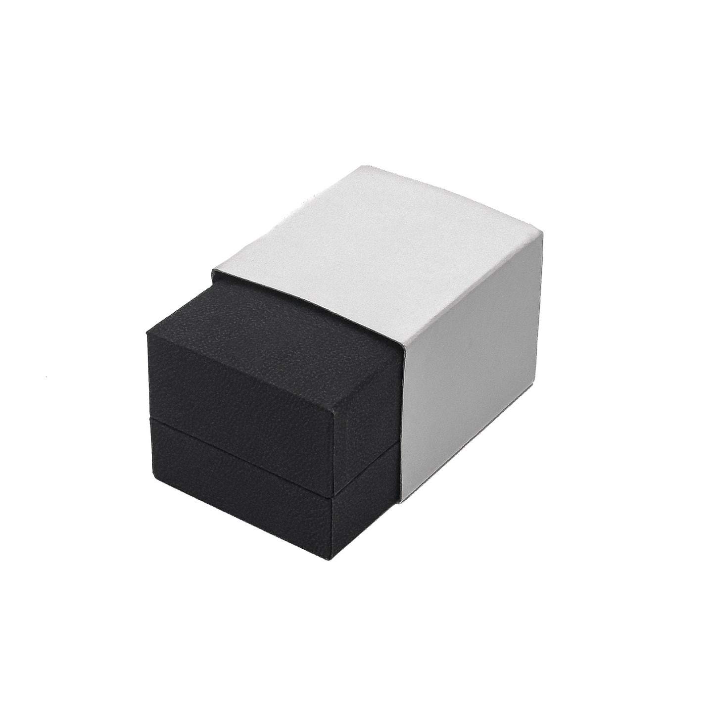 Nuance | Minimalist Deep Black Grained Leatherette Ring Case (Pack of 12)
