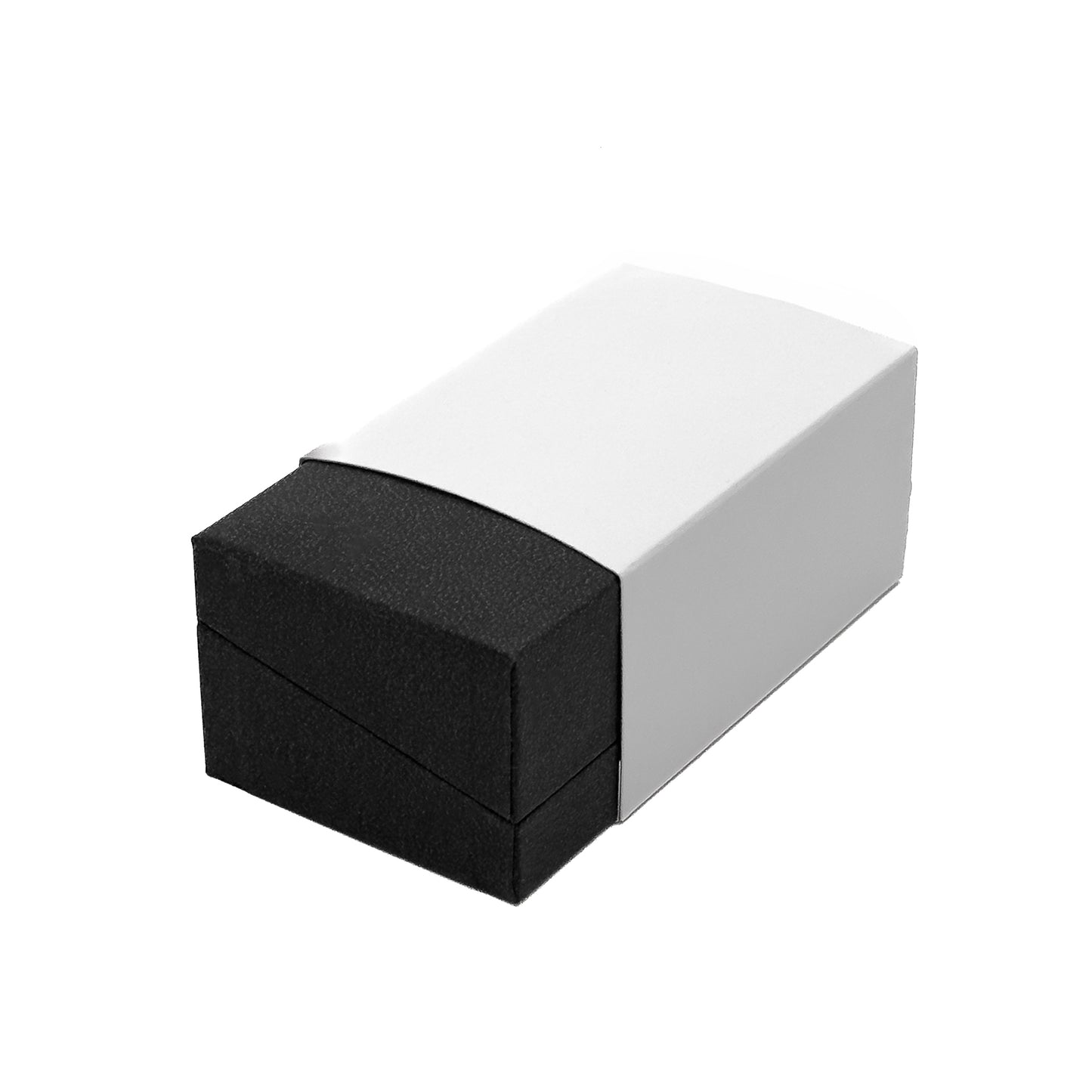 Nuance | Textured Black Leatherette Double Ring Case for Wedding Bands (Pack of 12)