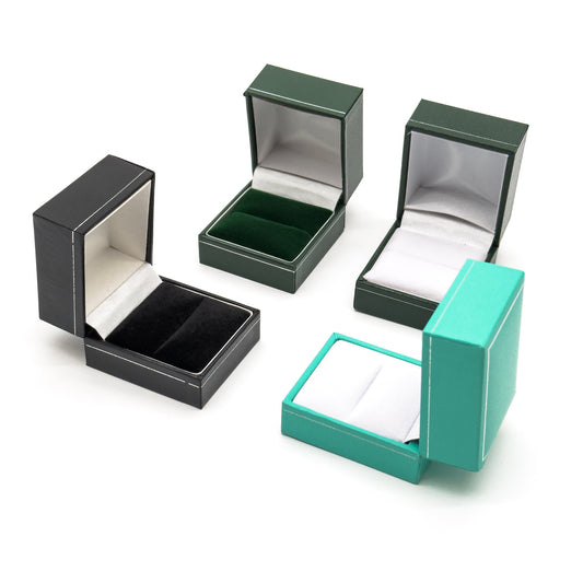 Milano Silver | Leatherette Ring Case - Silver Profiling (Pack of 12)