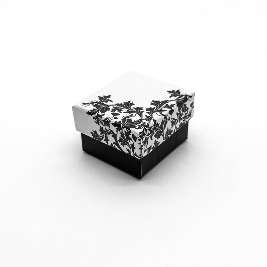 Lyon Plus | Monochrome Floral Ring Box (Pack of 100)