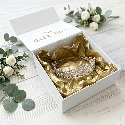 The Gift Box | Magnetic Folding Box for Gifts, A Wedding Tiara, Hampers ... Anything! (Pack of 5)