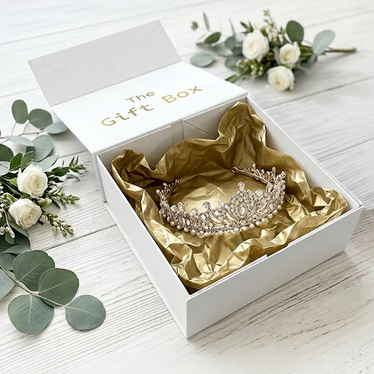 The Gift Box | Magnetic Folding Box for Gifts, A Wedding Tiara, Hampers ... Anything! (Pack of 5)