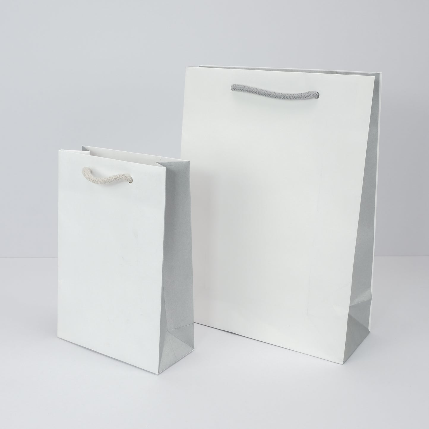 Modern Gift Bags, White / Silver (Pack of 100)