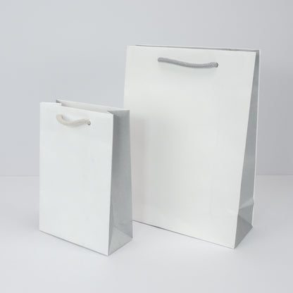 Modern Gift Bags, White / Silver (Pack of 100)