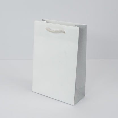 Modern Gift Bags, White / Silver (Pack of 100)