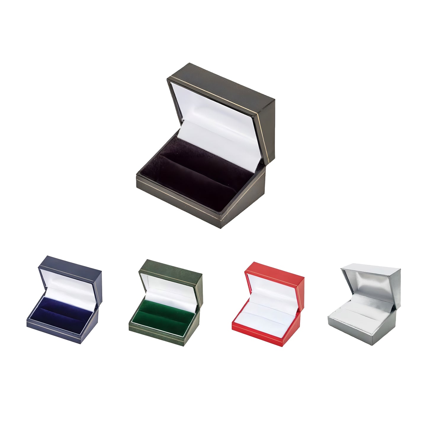 Milano Leatherette Double Ring Boxes (Pack of 12)
