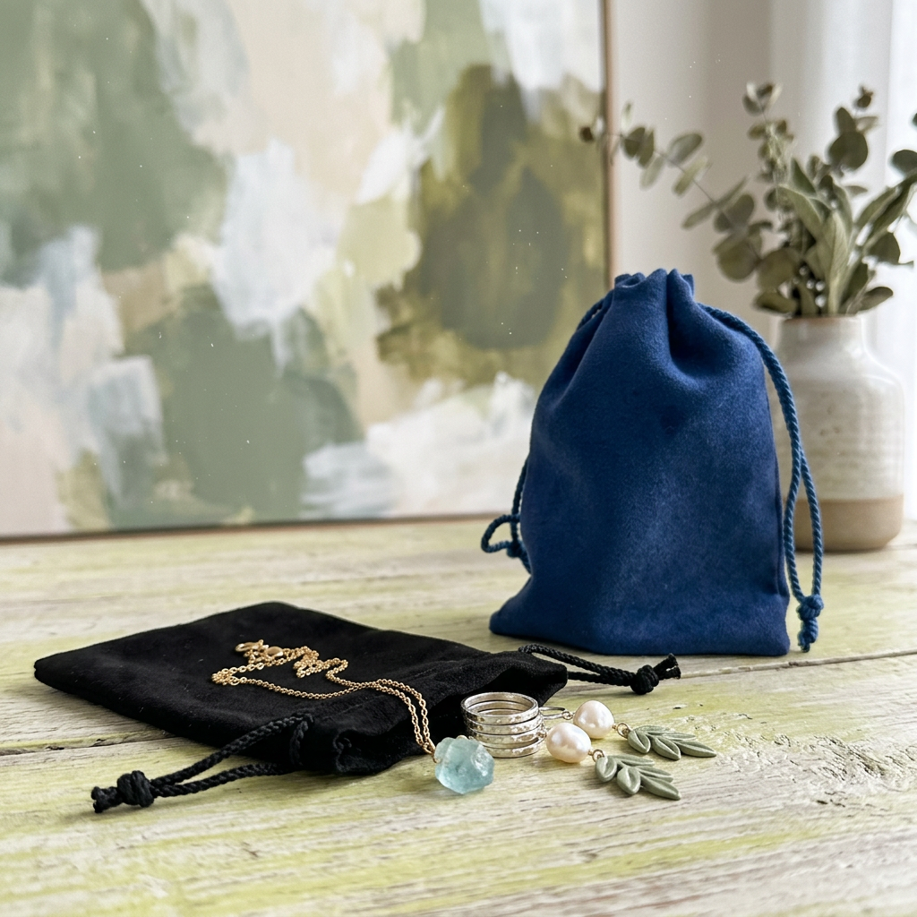 Suede Drawstring Gift Pouches | 100% Recyclable | Affordable Packaging (Pack of 10)