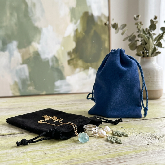Suede Drawstring Gift Pouches | 100% Recyclable | Affordable Packaging (Pack of 10)