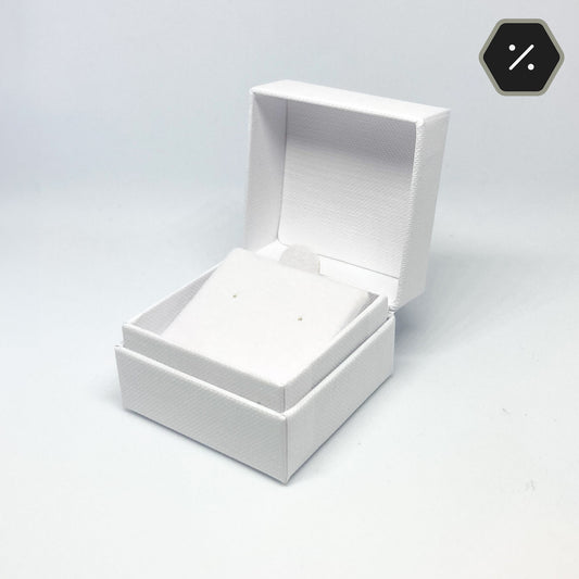 Worcester Hinged Earring Box, White (Pack of 10)