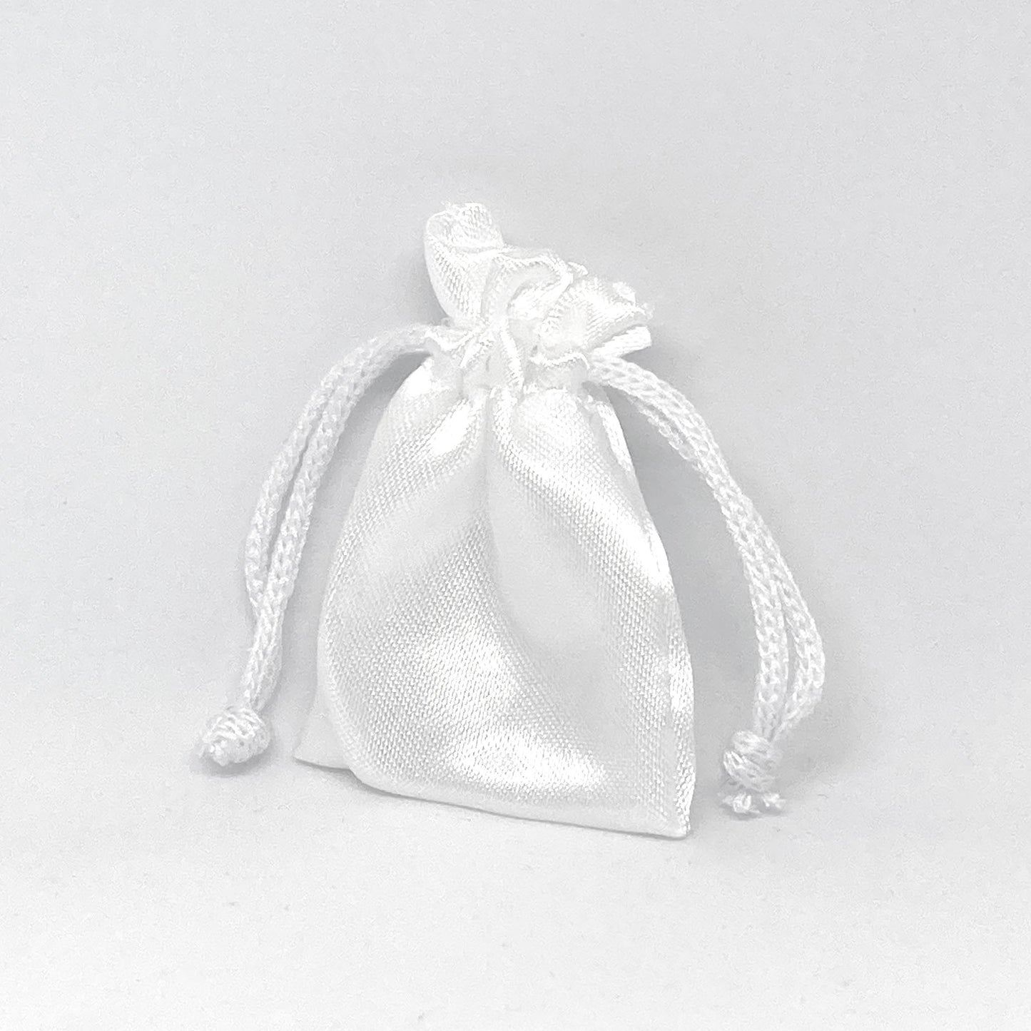 Mini White Satin Ring Pouches (Pack of 50)