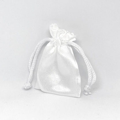 Mini White Satin Ring Pouches (Pack of 50)