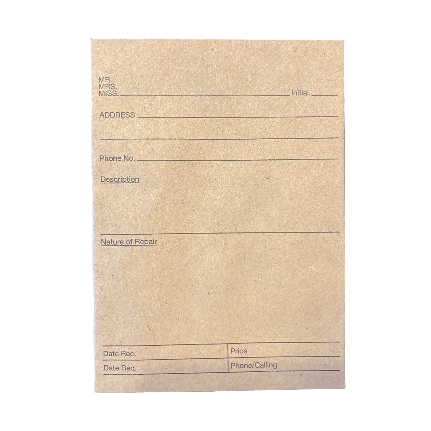 Printed Manilla Repair Envelopes (Packs of 1000)