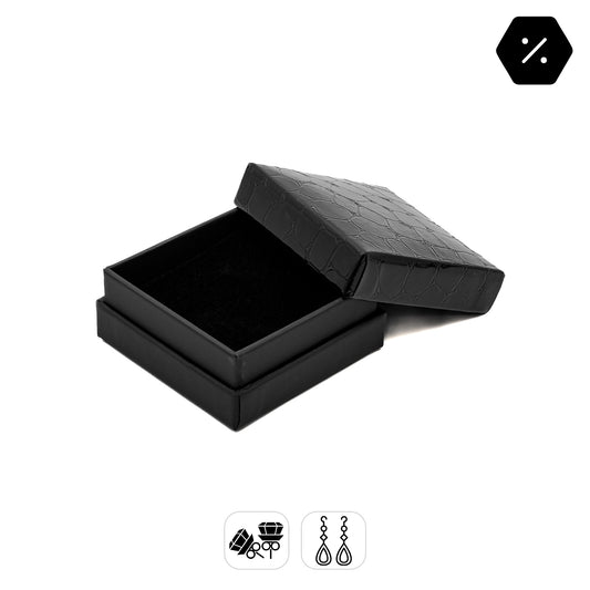 Amazon | Black Gloss 60x60mm Earring Box with Imitation Crocodile Skin Finish (Pack of 30)