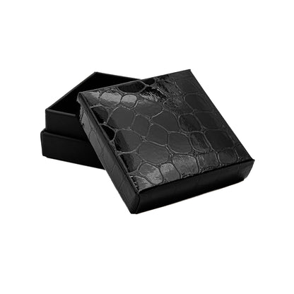 Amazon | Black Gloss 60x60mm Earring Box with Imitation Crocodile Skin Finish (Pack of 30)