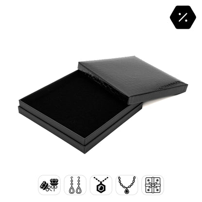 Amazon | Black Gloss Necklace Box with Imitation Crocodile Skin Finish (Pack of 10)