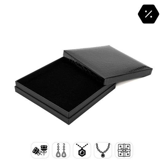 Amazon | Black Gloss Necklace Box with Imitation Crocodile Skin Finish (Pack of 10)
