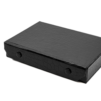 Amazon | Black Gloss Ring Slot Button Closure Cases with Imitation Crocodile Skin Finish