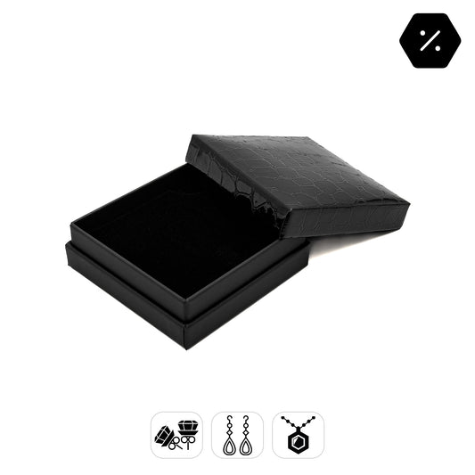 Amazon | Black Gloss 80x80mm Universal Box with Imitation Crocodile Skin Finish (Pack of 30)