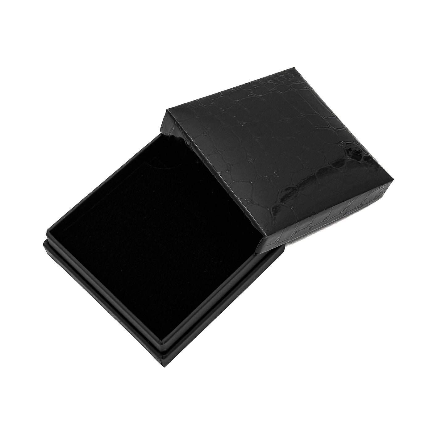 Amazon | Black Gloss 80x80mm Universal Box with Imitation Crocodile Skin Finish (Pack of 30)