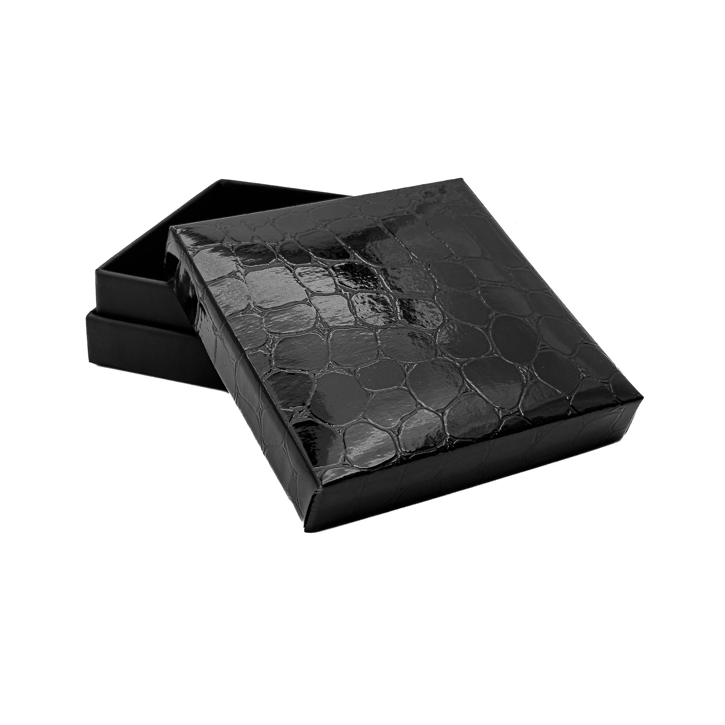 Amazon | Black Gloss 80x80mm Universal Box with Imitation Crocodile Skin Finish (Pack of 30)