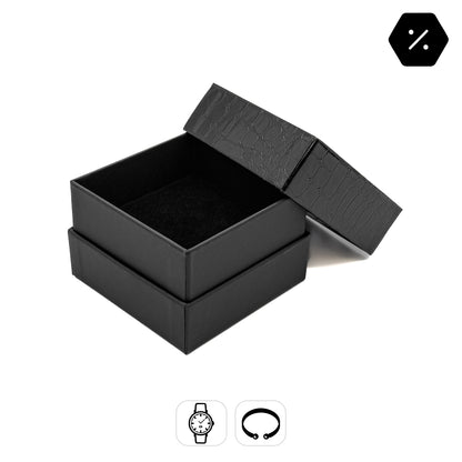 Amazon | Black Gloss Watch / Bangle Box with Imitation Crocodile Skin Finish (Pack of 10)