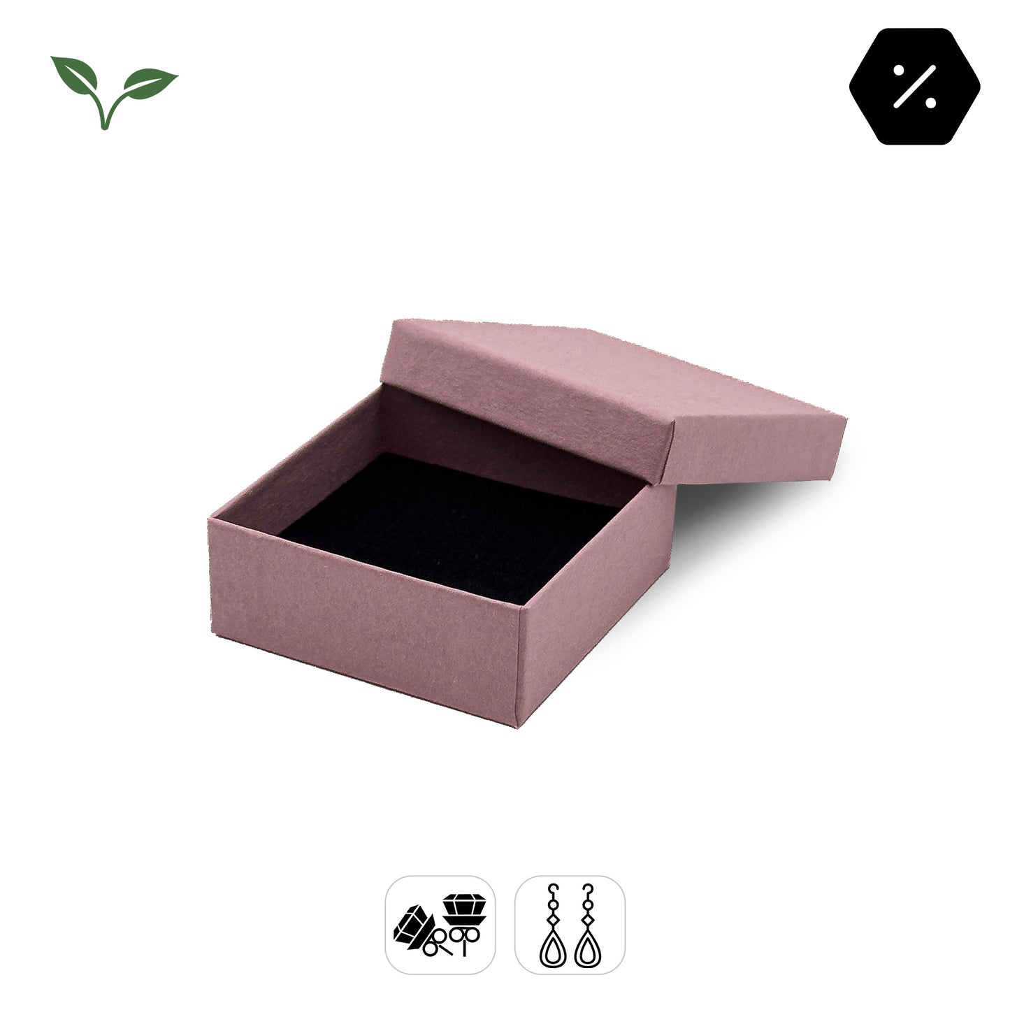 Antigua | Pastel-Colour Stud / Drop Earring Box, 60x60mm | FSC-Certified Gift Packaging (Pack of 100)