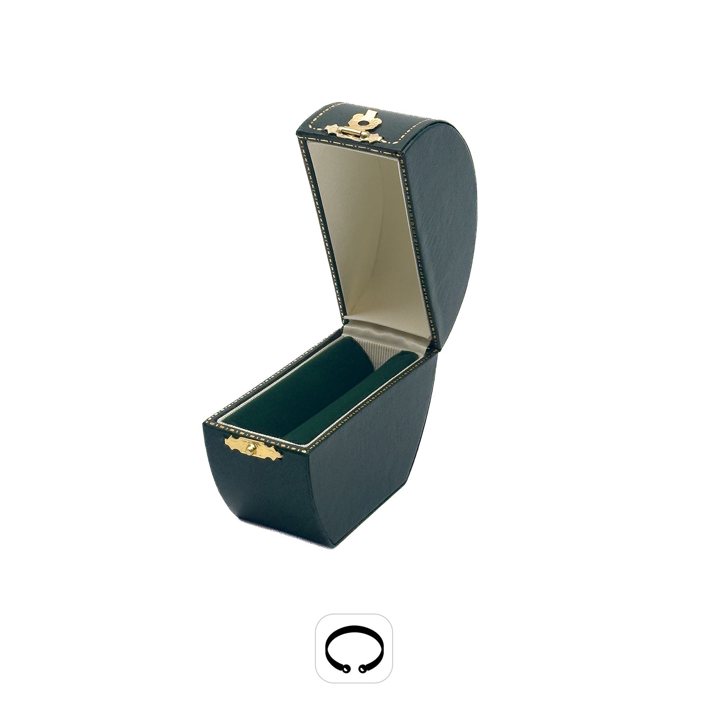 Venice Antique | Vintage Round Green Bangle Case with Gold Clasp (Pack of 6)