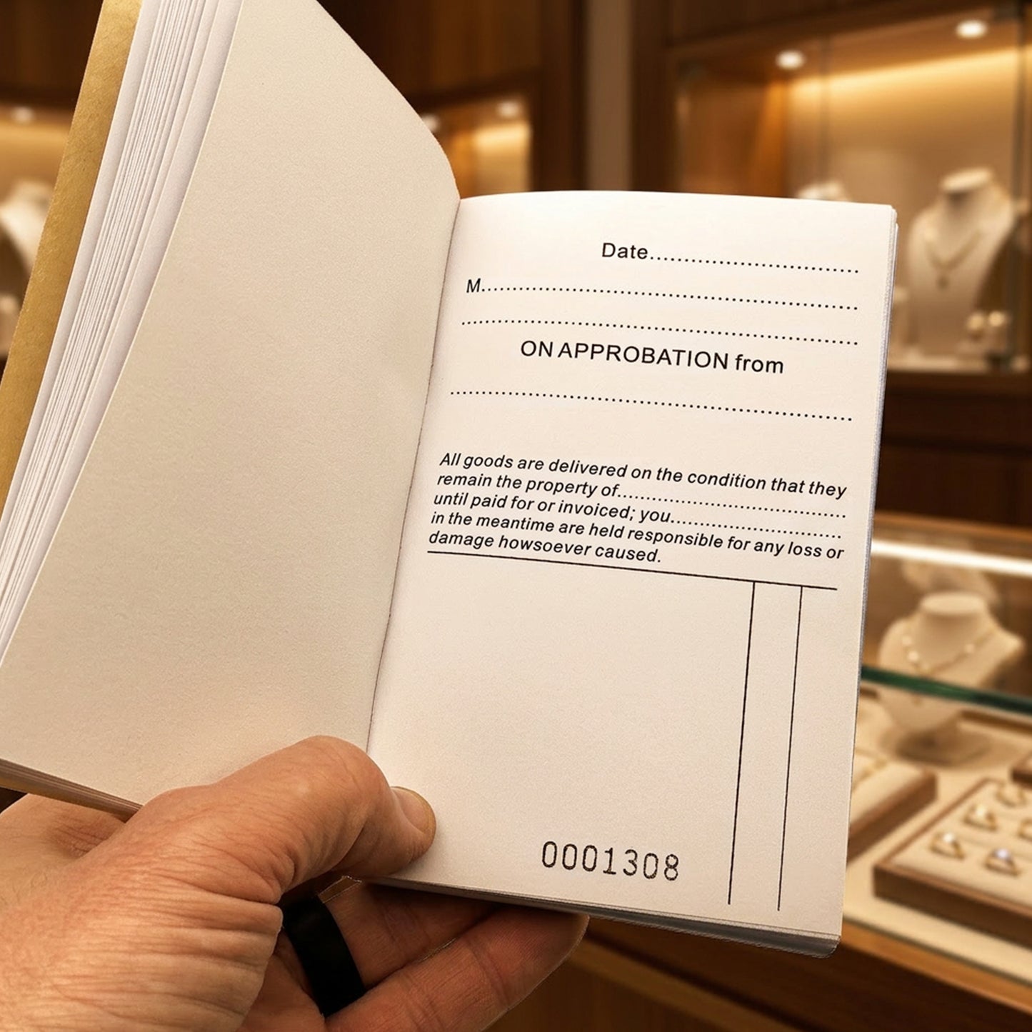 On Approbation Record Book | 50 x A6 Self-Duplicating Forms | Jewellers' Essentials