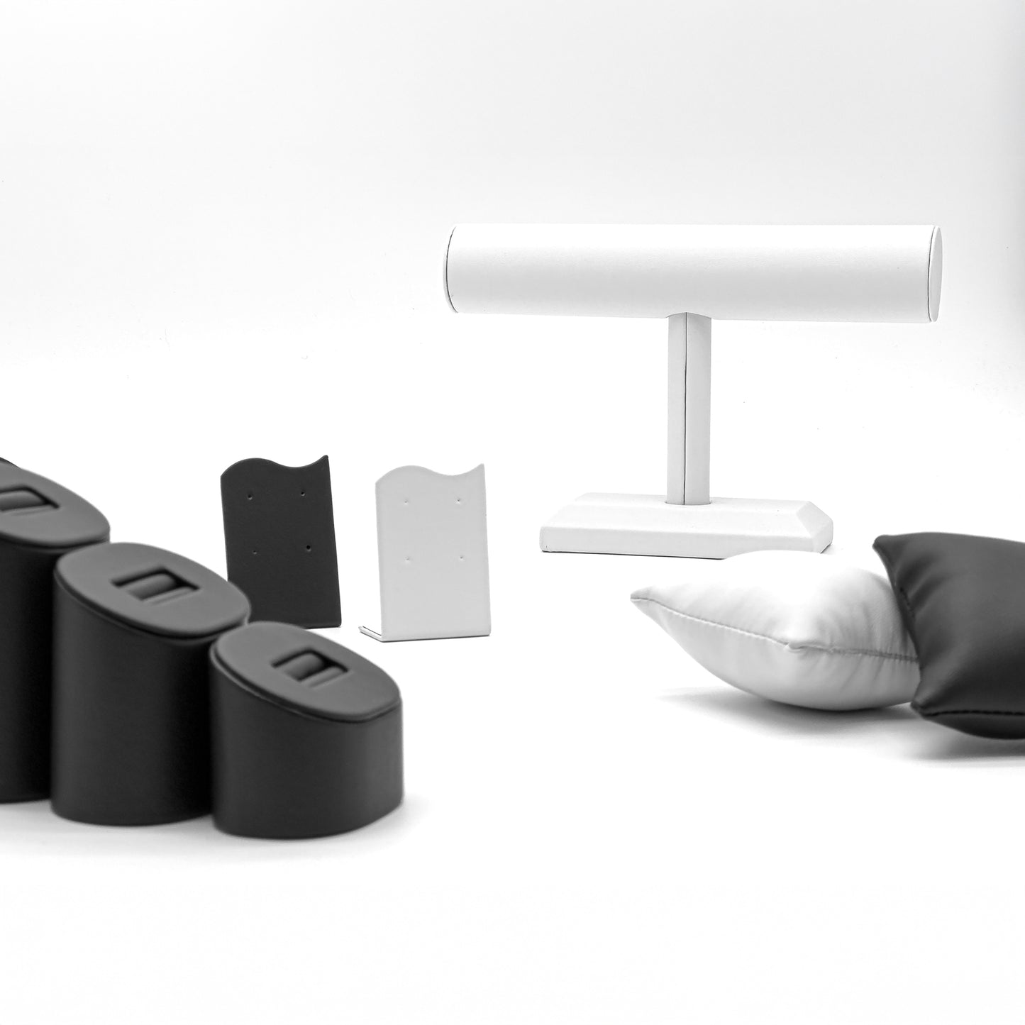 Assorted Clearance Displays | Black / White PU Leather Showcases