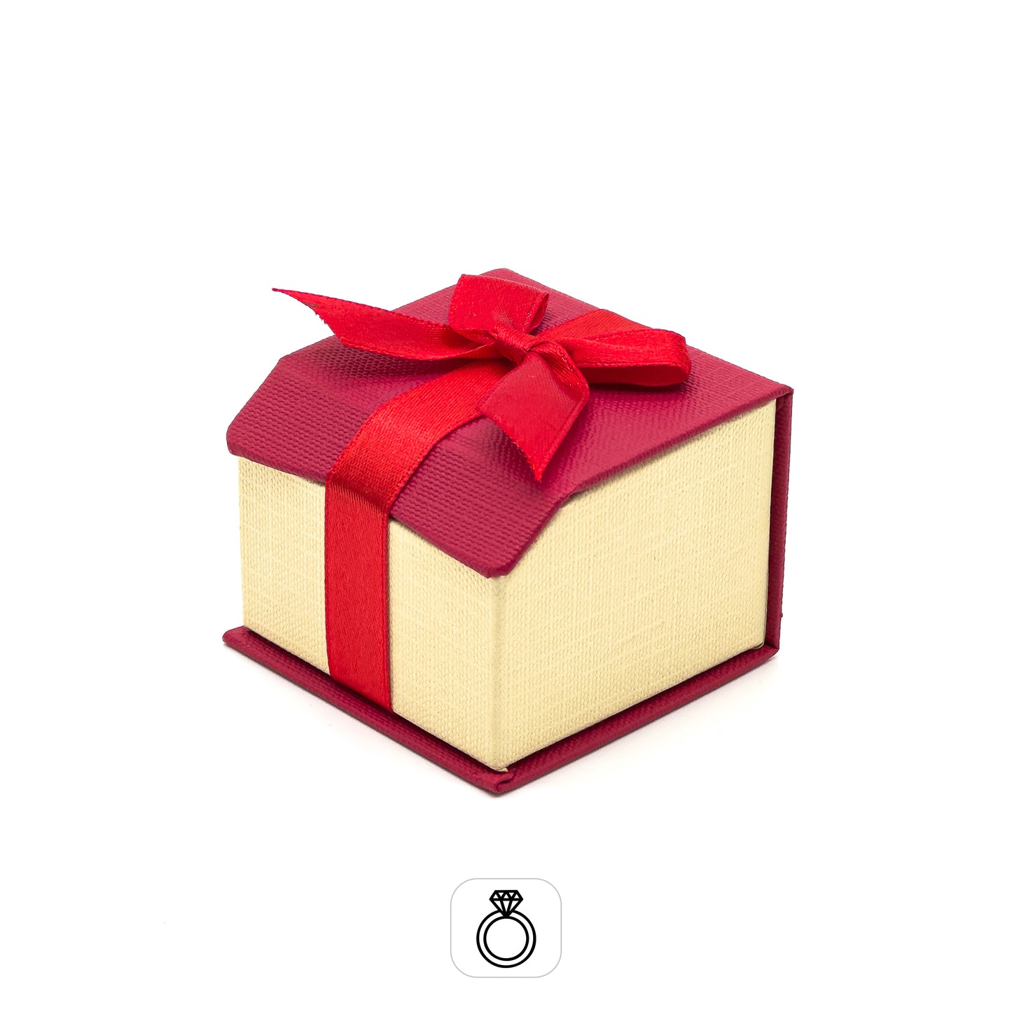 Beau | Red / Cream Gift-Ready Bow Ring Box (Pack of 30)