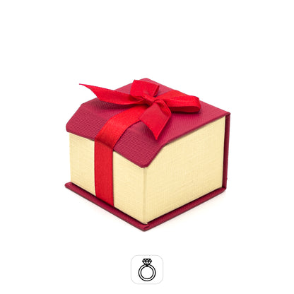 Beau | Red / Cream Gift-Ready Bow Ring Box (Pack of 30)
