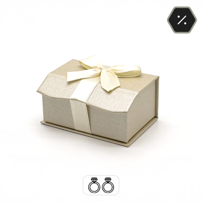 Beau | Ivory Satin Double Wedding Ring Box (Pack of 50)