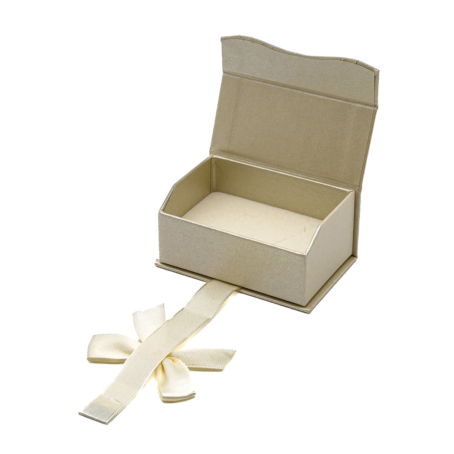 Beau | Elegant Ivory Satin Double Wedding Ring Box (Pack of 50)