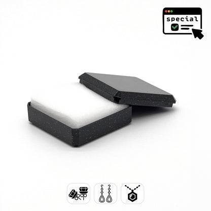 Sparkle | Glittered Large Plastic Universal Box, 80x80mm (Pack of 48)